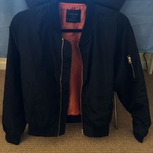 Zip Up Black Bomber Jacket